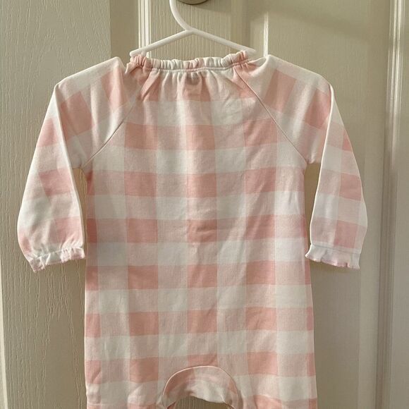 Mud Pie Fruit Applique Sleeper Footie Pink Gingham Girls Size 3-6 Months NWT - Picture 9 of 10